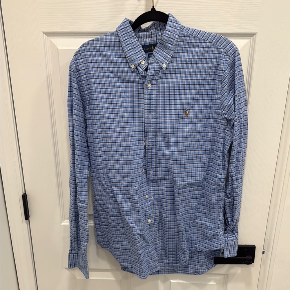 Polo by Ralph Lauren Men's Blue Checkered Shirt